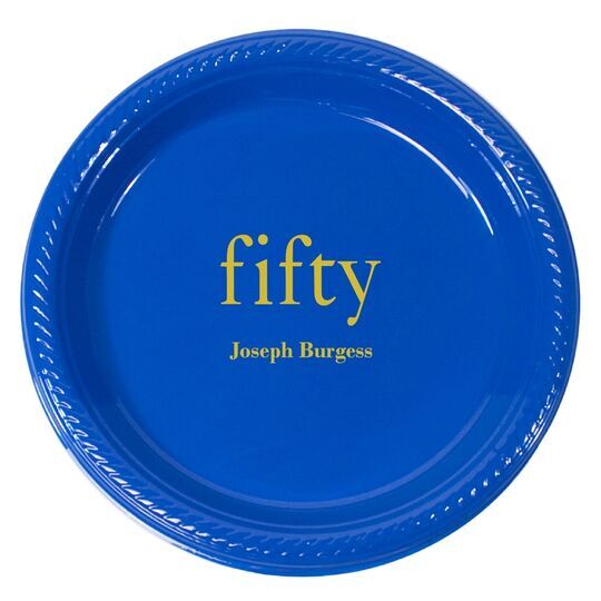 Big Number Fifty Plastic Plates